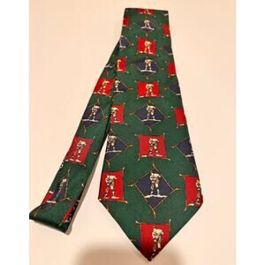 VTG Chaps Ralph Lauren Tie Ice Hockey Necktie Green Red Navy USA Father's Day
